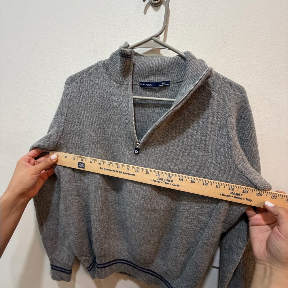 MEN'S B. DRADDY ALPACA 1/4 ZIP SWEATER, SIZE: M, COLOR: GREY - Picture 5 of 9